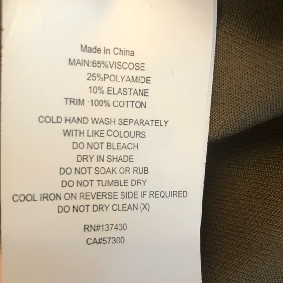 Boo Radley Australia NEW khaki green stretch pants. Size 14 - Picture 5 of 9